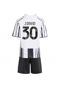 Juventus Jonathan David #30 Jalkapallovaatteet Lasten Kotipeliasu 2025-26 Lyhythihainen (+ Lyhyet housut)